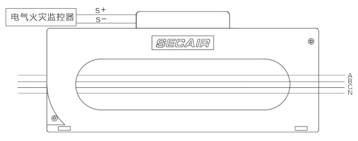 J-SCM41(400)剩余電流式<a href=http://www.hxydcho.com/dianqihuozai/ target=_blank class=infotextkey>電氣火災監(jiān)控</a>探測器接線圖